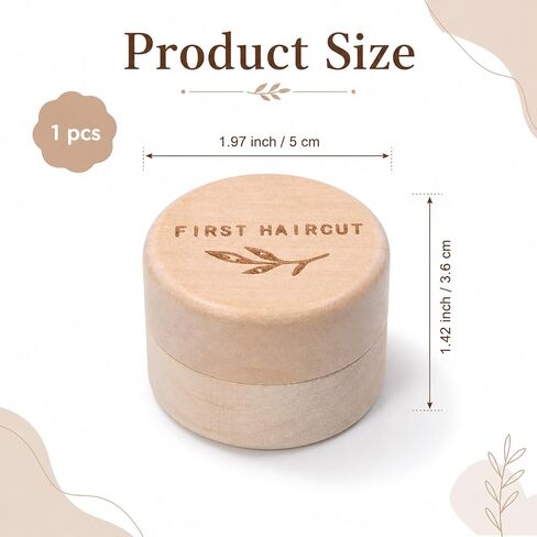 Memorial Box First Haircut Keepsake Holder Engraved Wooden Round Newborn Wood Case Baby Tooth Umbilical Cord Storage Container for Baby Shower Pregnancy Christen Gift Modern Case Baby-Keepsake in Kuwait