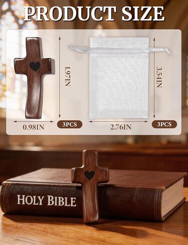 Cross My Heart Encouragement Gift Wood Comfort Pocket Prayer Cross for Clutching, Clinging and Praying Christian Religious Gift in Kuwait