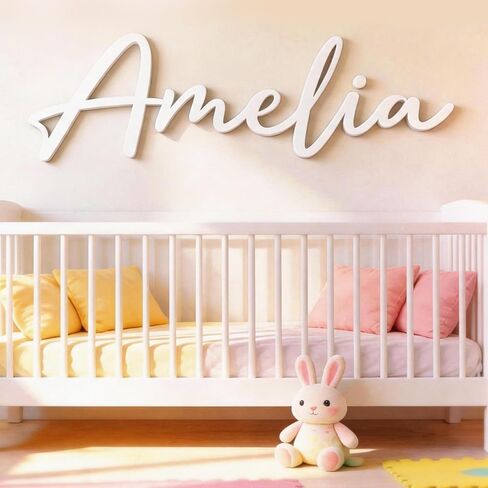 Baosity Personalized Wooden Baby Name Sign for Nursery, Personalized Baby Gifts for Girls&Boys, Nombres Personalizados para DecorarWall, Custom Letters Sign for Kids Room Decor (Pink) in Kuwait