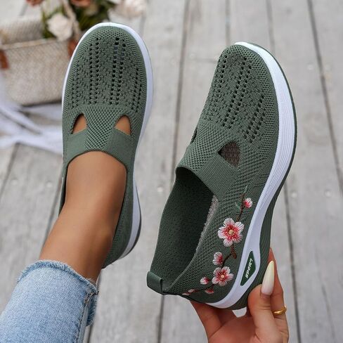 Orthopedic Shoes for Women Wide Toe Box Slip On Sneakers Breathable Lightweight Non Slip Arch Support for Day Standing Work in Kuwait