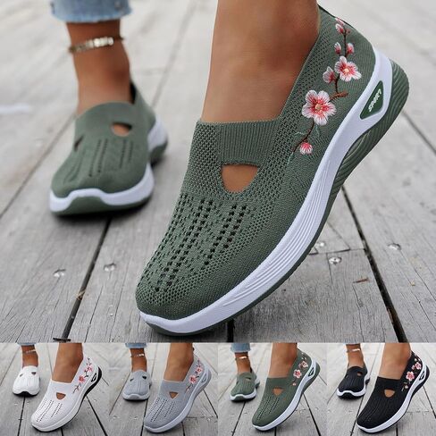 Orthopedic Shoes for Women Wide Toe Box Slip On Sneakers Breathable Lightweight Non Slip Arch Support for Day Standing Work in Kuwait