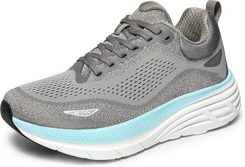 Women's Wide Toe Box Walking Shoes Cushion Comfortable Tennis Shoes Non-Slip Running Workout Gym Sports Athletic Breathable Fashion Sneakers Grey 9.5 in Kuwait