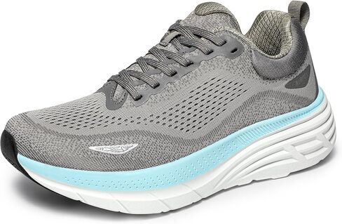 Women's Wide Toe Box Walking Shoes Cushion Comfortable Tennis Shoes Non-Slip Running Workout Gym Sports Athletic Breathable Fashion Sneakers Grey 9.5 in Kuwait