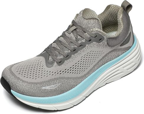Women's Wide Toe Box Walking Shoes Cushion Comfortable Tennis Shoes Non-Slip Running Workout Gym Sports Athletic Breathable Fashion Sneakers Grey 9.5 in Kuwait