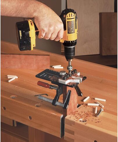 JessEm 08350 3/8" Dowelling Jig Precision Woodworking Joinery Tool with Main Body, Angle Guides and Hardened Drill Bushings in Kuwait