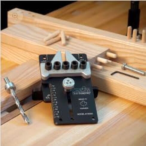 JessEm 08350 3/8" Dowelling Jig Precision Woodworking Joinery Tool with Main Body, Angle Guides and Hardened Drill Bushings in Kuwait