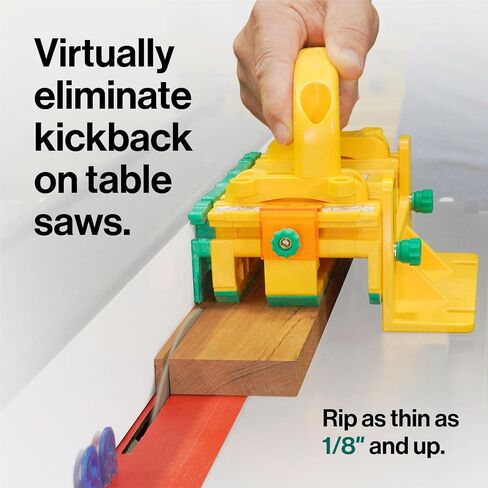 MICROJIG GRR-RIPPER MAX – Ultimate Precision Pushblock for Maximum Safety | Complete System with SafeRip Kit & Accessories | 1/8" Thin Cuts, For Table Saw Safety, GR-300MAX, Yellow in Kuwait