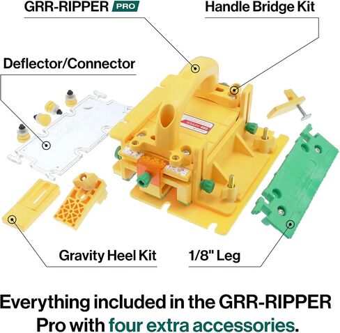 MICROJIG GRR-RIPPER MAX – Ultimate Precision Pushblock for Maximum Safety | Complete System with SafeRip Kit & Accessories | 1/8" Thin Cuts, For Table Saw Safety, GR-300MAX, Yellow in Kuwait