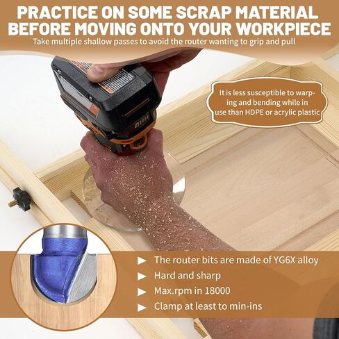 CroBlissful Juice Groove Router Jig, 8 Spacers 4 Pcs 1/4" Shank Round Nose Cove Box Router Bit 2 Pcs 6" Clamp Adjustable Wooden Juice Groove Jig for Cutting Board Up to 22 x 29, Making Square Recesses in Kuwait