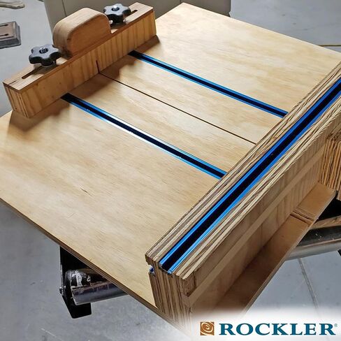 Rockler 3ft. Universal T Track – Blue T Track for Woodworking is Perfect for Workbenches, Jigs, & Machine Tables – Stacked T Slot Accepts 5/16" T-Bolts, ¼" T-Bolts - Woodworking Tools and Accessories in Kuwait
