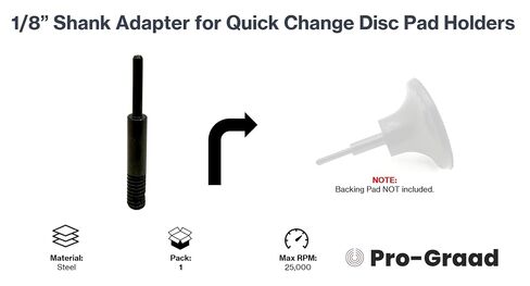 E-11 1/8" Shank for Type R & S Quick Change Disc Pad Holders | 1/8" Shaft x 1/4-20 Thread, Convert Quick Change Holder Compatible Fit Dremel & Similar Rotary Tools, 1 Pack in Kuwait