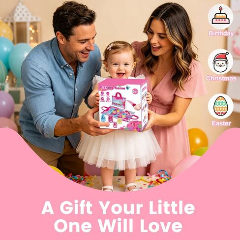 Montessori Toys for 1 Year Old Girl Gifts: Fishing Game with Stacking Cups | Learning Educational Baby Toys for 1+ Year Old - Sensory Sorting Toddlers Toy for 1-3 Boy Girl First Birthday Gift Christmas in Kuwait