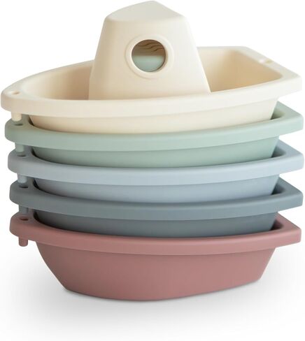 mushie Stackable Bath Boats Floating Toy (Original) | Made in Denmark in Kuwait