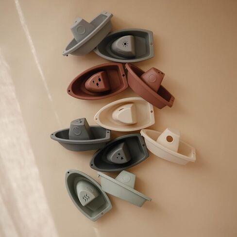 mushie Stackable Bath Boats Floating Toy (Original) | Made in Denmark in Kuwait