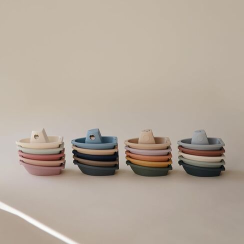 mushie Stackable Bath Boats Floating Toy (Original) | Made in Denmark in Kuwait