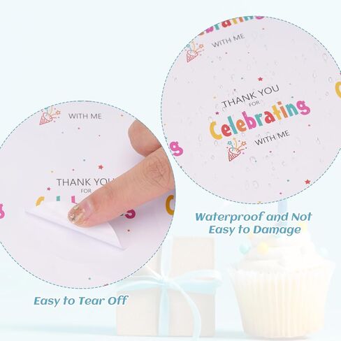 joycraft Thank You for Celebrating with Me Stickers, 60Pcs Gift Stickers | 2In White Celebrating Labels, Round Universal Self-Adhesive Stickers for Baby Shower Wedding Envelope Seals Party Favor in Kuwait