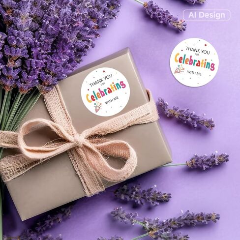 joycraft Thank You for Celebrating with Me Stickers, 60Pcs Gift Stickers | 2In White Celebrating Labels, Round Universal Self-Adhesive Stickers for Baby Shower Wedding Envelope Seals Party Favor in Kuwait