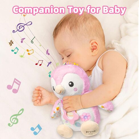 Baby Toys 0-6 Months,Musical Plush Stuffed Animal with Rattles & Crinkle Paper,Hanging Ring for Sensory Play,Tummy Time Toys for 0-12 Months Girls, Baby Girl Gift (Pink) in Kuwait