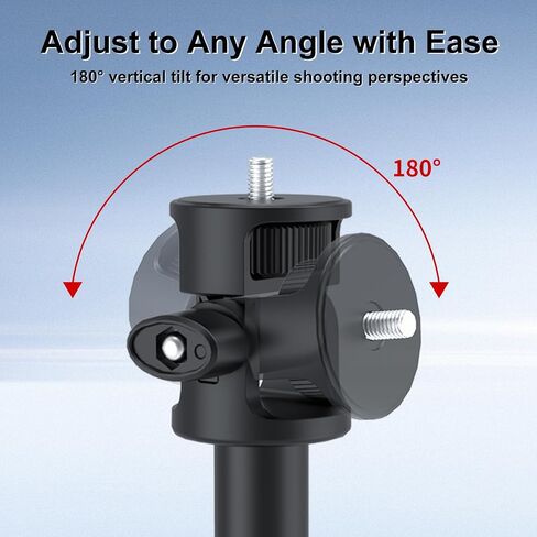 NWV 6-Section Extendable Tripod Stand with 1/4" Screw, Aluminum Alloy Camera Tripod with 180° Rotation, Foldable Phone Tripod for Live Stream, Vlogging, Photography, Max Height 210cm in Kuwait