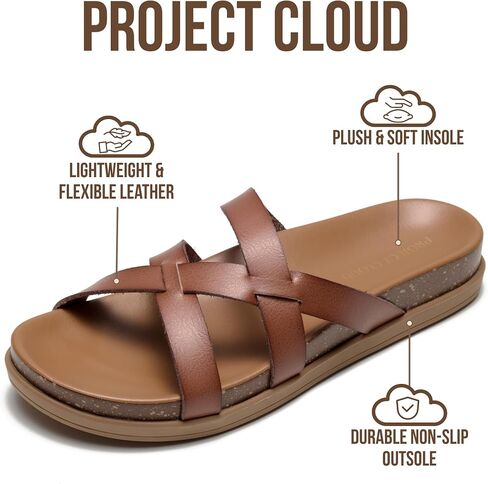Project Cloud Non-Slip Summer Slides for Women (LASSO,DUNE,10M) | Summer Sandals for Women with Plush and Soft Insole Womens Sandals Comfortable Non Slip and Lightweight Women Footwear in Kuwait