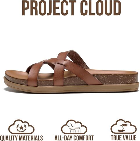 Project Cloud Non-Slip Summer Slides for Women (LASSO,DUNE,10M) | Summer Sandals for Women with Plush and Soft Insole Womens Sandals Comfortable Non Slip and Lightweight Women Footwear in Kuwait