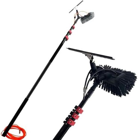 Window Cleaning Brush Kit, Hydro Extendable Brush with Squeegee, Water/Hose Delivery Pole, Cleaning Photovoltaic and Solar Panels,39.4Ft/12M,19.7FT/6M in Kuwait