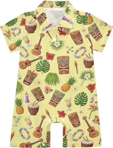 Baby Boys Romper Summer Polo Neck Short Sleeve Jumpsuits One Piece Cotton Clothes Outfits for Newborn Infant 0-24 Month in Kuwait