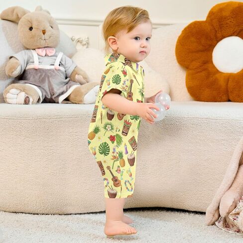 Baby Boys Romper Summer Polo Neck Short Sleeve Jumpsuits One Piece Cotton Clothes Outfits for Newborn Infant 0-24 Month in Kuwait