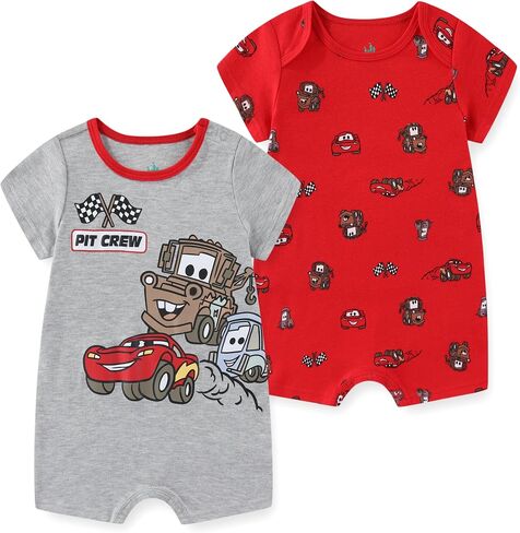 Disney Cars Lightning McQueen Tow Mater Baby Boys 2 Pack Romper Infants in Kuwait