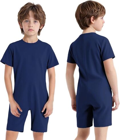Linjinx Adaptive Clothing for Kids Special Needs Jumpsuit Anti-Strip Romper Bodysuit with Back Zipper in Kuwait