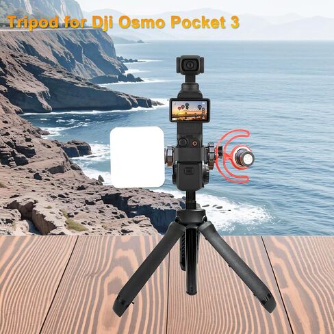 Osmo Pocket 3 Tripod, Extendable Mini Tripod Stand Desk Table and Selfie Stick Tripods for Camera, Portable Lightweight Stand for DJI Osmo Pocket 3 2 Action 5 4, GoPro Hero 13 12 11 10 9 8 and More in Kuwait