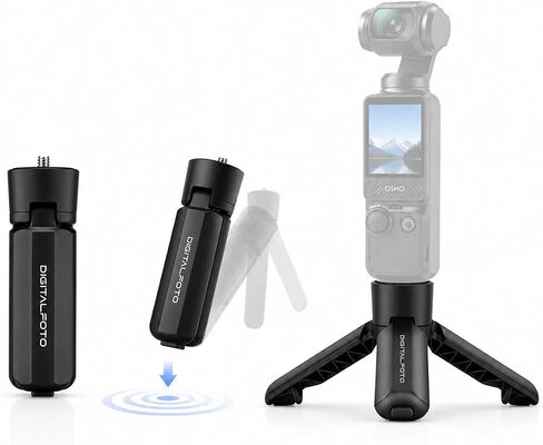POP-1 Auto-Open Mini Tripod for DJI Osmo Pocket 3/4/4P/Luna | 1/4 Inch Screw Mount, Compact Desktop Stand for Action Cameras, iPhone, Vlogging and Video Shooting in Kuwait