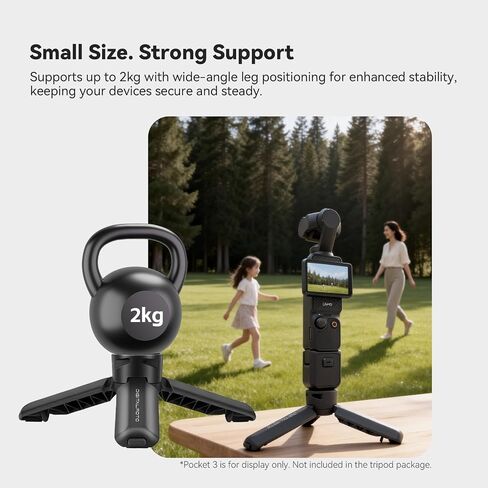 POP-1 Auto-Open Mini Tripod for DJI Osmo Pocket 3/4/4P/Luna | 1/4 Inch Screw Mount, Compact Desktop Stand for Action Cameras, iPhone, Vlogging and Video Shooting in Kuwait