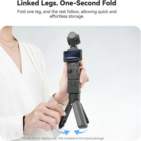 POP-1 Auto-Open Mini Tripod for DJI Osmo Pocket 3/4/4P/Luna | 1/4 Inch Screw Mount, Compact Desktop Stand for Action Cameras, iPhone, Vlogging and Video Shooting in Kuwait