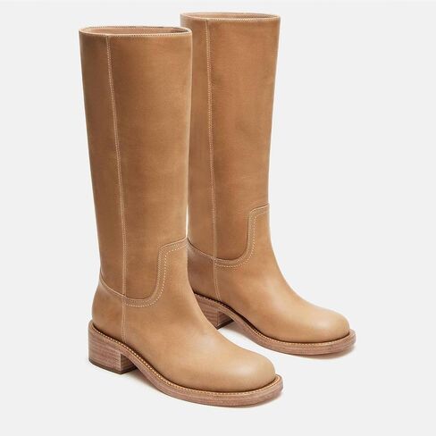 ZJGZF Womens Banana Knee High Boots Square Toe Comfortable Boots Block Heel Riding Boots Wide Calf Tall Boots in Kuwait