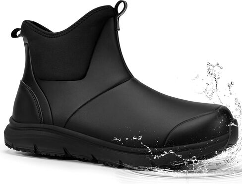 Deck Rain Boots Women Men Waterproof Non Slip Chelsea Ankle Boots | Work Boots Farming Fishing Gardening Car Washing Dock Cushioned Lightweight Outdoor Booties in Kuwait