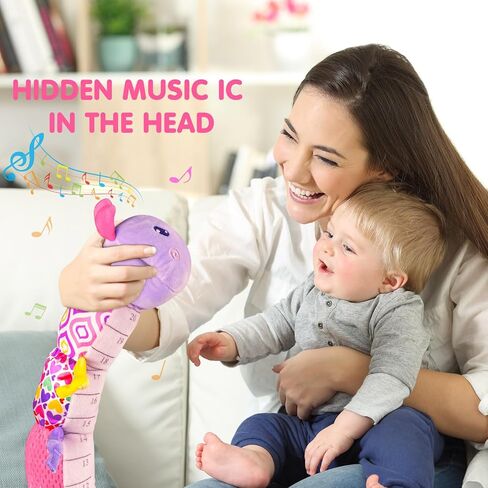 Baby Infant Musical Stuffed Animal Soft Toy with Multi-Sensory Crinkle, Rattle & Textures,Baby Girl Toy Birthday Gift for 0 3 6 9 12 Months+,Caterpillar,Purple in Kuwait