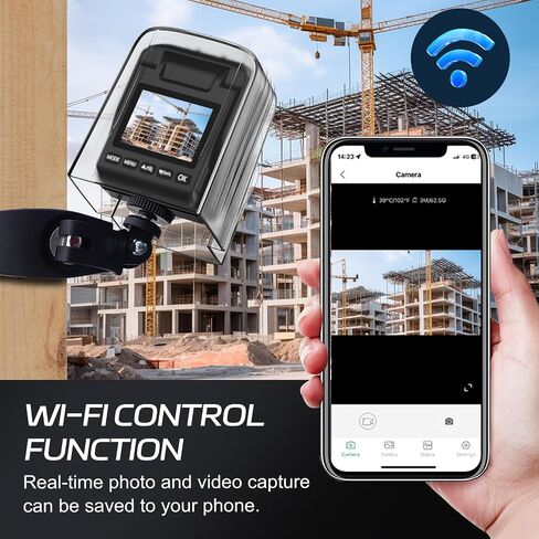 Time Lapse Camera WiFi 4K Timelapse Camera Construction Long Battery Life | Timelapse Camera Outdoor 32GB Card Waterproof IP66,110°Wide Angle, Rechargeable for Record Outdoor Construction,Plant Growth in Kuwait