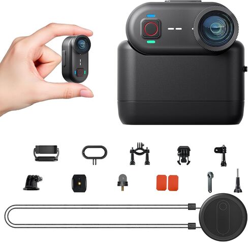 Apexcam K80 Thumb Action Camera, POV mini Body Camera 4K with Action Pod & Built-in 64GB, 20MP WiFi Remote Control, 6-Axis EIS Stabilization,10M Waterproof Portable Body Cam for Vlogging/Motorcycling in Saudi Arabia