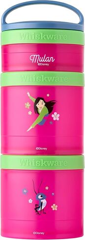 Whiskware Disney Princess Stackable Snack Containers for Kids, 3 Stackable Snack Cups for School and Travel, Mulan and Cri-Kee in Kuwait