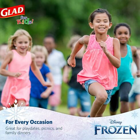 Glad Disney Frozen Disposable Bowls, Anna and Elsa, 12 Oz, 40 Count | Soak-proof, cut-resistant paper bowls for parties and playdates, sturdy for little hands, no washing required in Kuwait