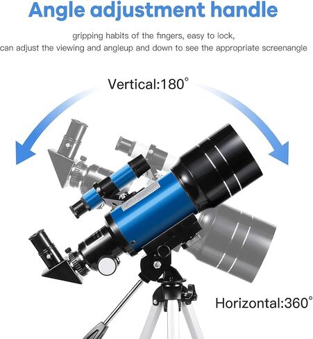 Telescope Astronomy, 70mm Aperture Refractor Telescopes for Astronomy Beginners, Portable Travel Telescope with Phone Adapter & Wireless Remote in Kuwait