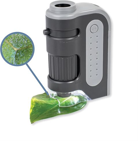 Carson MicroBrite Plus 60x-120x Power LED Lighted Pocket Microscope - Set of 4 (MM-300MU),Black/Grey in Kuwait