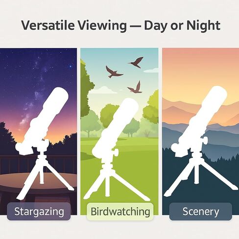 Barska Starwatcher Astronomical Refractor Telescope 300x Magnification for Beginners & Kids with Barlow Lens, 2 Interchangeable Eyepieces, Finder Scope, Table Top Tripod in Kuwait