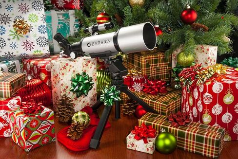 Barska Starwatcher Astronomical Refractor Telescope 300x Magnification for Beginners & Kids with Barlow Lens, 2 Interchangeable Eyepieces, Finder Scope, Table Top Tripod in Kuwait
