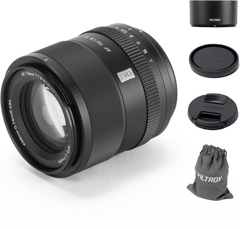 VILTROX 75mm F1.8 EVO X Mount Lens, AF 75mm f/1.8 APS-C Lens for Fujifilm X Mirrorless Cameras, Portrait Telephoto Prime Autofocus Lens for X-A7 X-E3 X-E4 X-E5 X-H1 X-M1 X-Pro2 X-Pro3 X-S10 X-T2 X-T3 in Kuwait