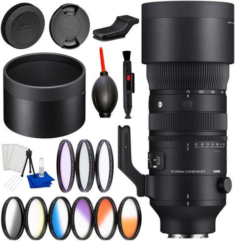 Sigma 70-200mm f/2.8 DG DN OS Sports Lens for Sony E-Mount | Bundle Includes 3PC Filter Kit, 6PC Graduated Filter Set, Lens Pen, Dust Blower, Starter Cleaning Kit & Many More in Kuwait