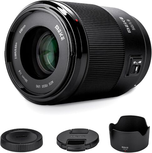 Meike 50mm F1.8 Full Frame STM Auto Focus Prime Lens for Sony E Mount Mirrorless Cameras: A9,A7IV A7III, A7II, A7R3, A7R4,A7C,A7CII A6400,A6700,etc in Kuwait