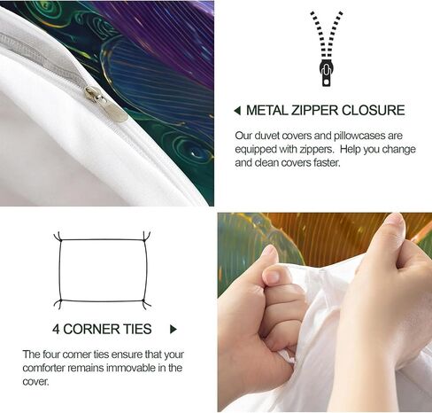 Vibrant Colors Toddler Bedding Set, Rose Toddler Duvet Cover, Floral Comforter Cover & 1 Pillow Sham, Super Soft Microfiber with Zipper & Ties, All Season S10 in Kuwait