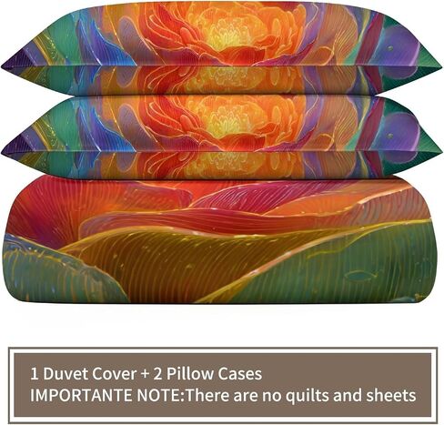 Vibrant Colors Toddler Bedding Set, Rose Toddler Duvet Cover, Floral Comforter Cover & 1 Pillow Sham, Super Soft Microfiber with Zipper & Ties, All Season S10 in Kuwait